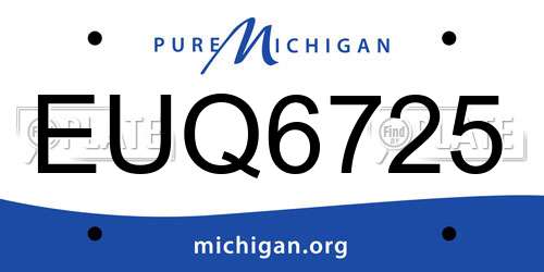 EUQ6725 Michigan License Plate