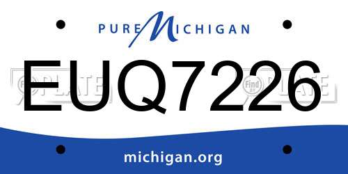 EUQ7226 Michigan License Plate