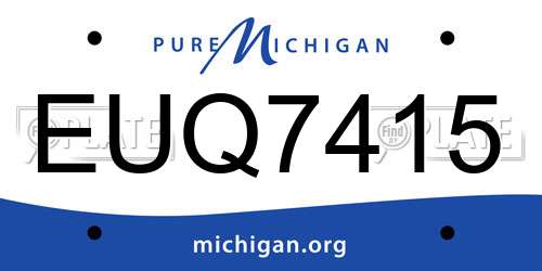 EUQ7415 Michigan License Plate