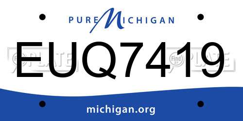 EUQ7419 Michigan License Plate