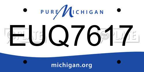 EUQ7617 Michigan License Plate