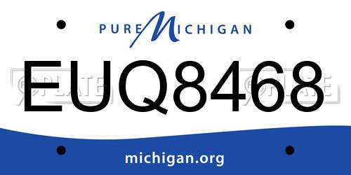 EUQ8468 Michigan License Plate