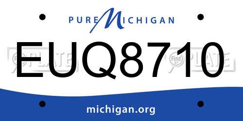 EUQ8710 Michigan License Plate