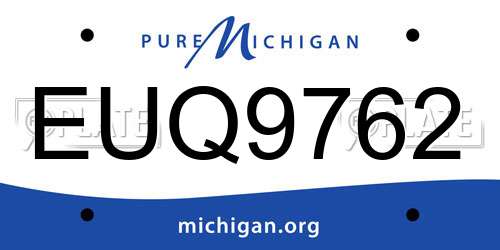 EUQ9762 Michigan License Plate