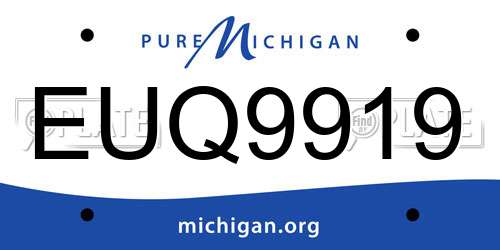 EUQ9919 Michigan License Plate