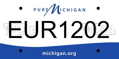 EUR1202 Michigan License Plate
