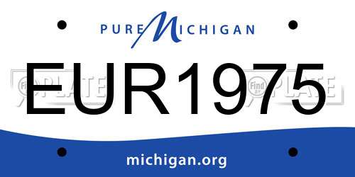 EUR1975 Michigan License Plate