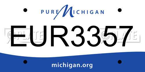 EUR3357 Michigan License Plate