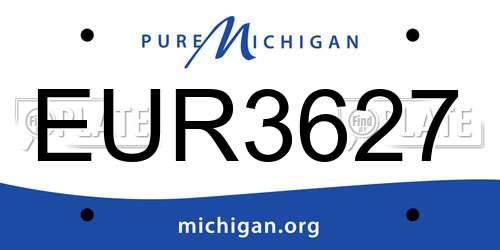EUR3627 Michigan License Plate