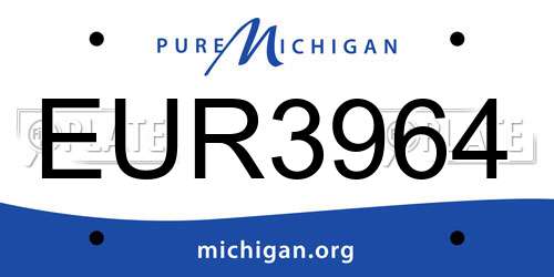 EUR3964 Michigan License Plate