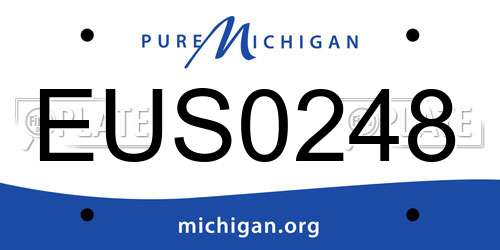 EUS0248 Michigan License Plate
