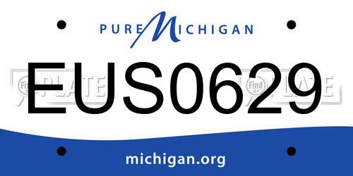 EUS0629 Michigan License Plate