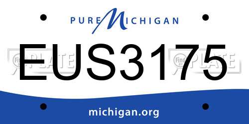 EUS3175 Michigan License Plate
