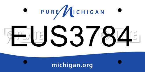 EUS3784 Michigan License Plate