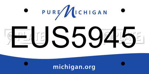 EUS5945 Michigan License Plate