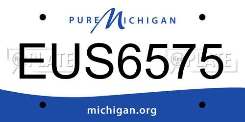 EUS6575 Michigan License Plate