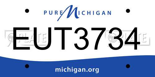 EUT3734 Michigan License Plate