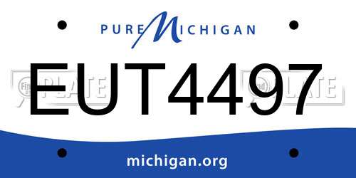 EUT4497 Michigan License Plate