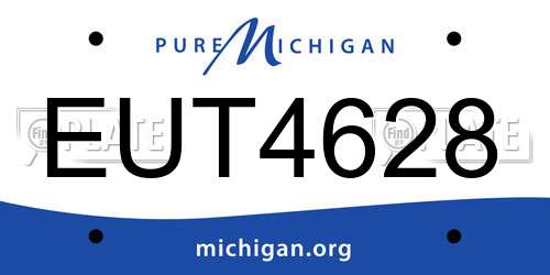 EUT4628 Michigan License Plate