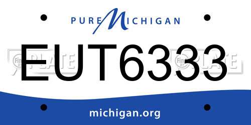 EUT6333 Michigan License Plate