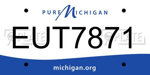 EUT7871 Michigan License Plate