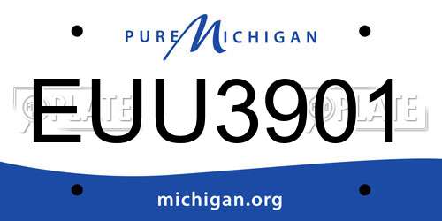 EUU3901 Michigan License Plate