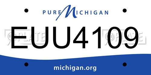 EUU4109 Michigan License Plate