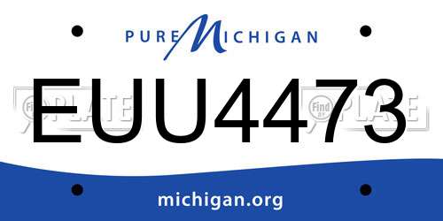 EUU4473 Michigan License Plate