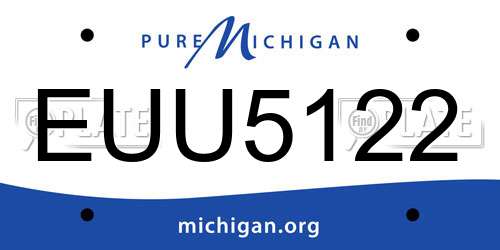 EUU5122 Michigan License Plate