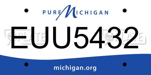 EUU5432 Michigan License Plate
