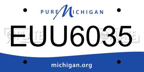 EUU6035 Michigan License Plate