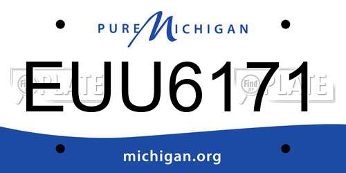 EUU6171 Michigan License Plate