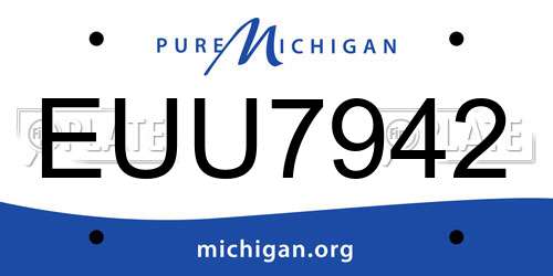 EUU7942 Michigan License Plate