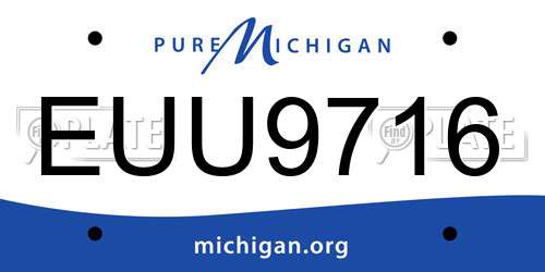 EUU9716 Michigan License Plate