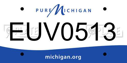 EUV0513 Michigan License Plate