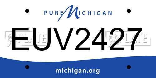 EUV2427 Michigan License Plate