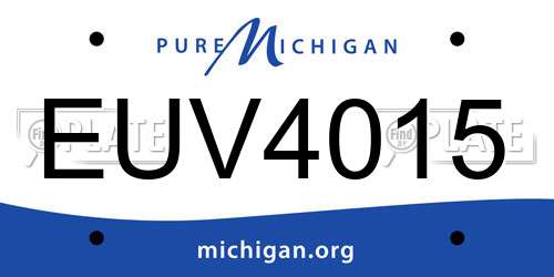 EUV4015 Michigan License Plate