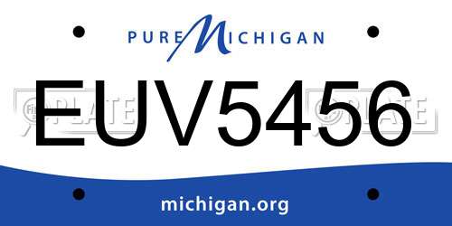 EUV5456 Michigan License Plate