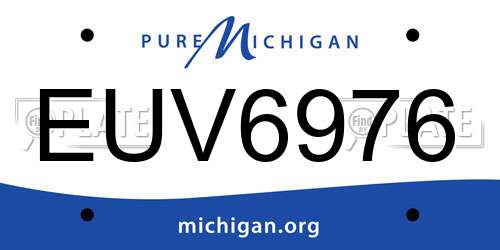 EUV6976 Michigan License Plate