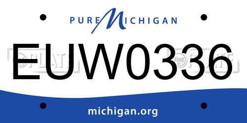 EUW0336 Michigan License Plate