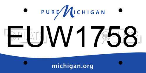 EUW1758 Michigan License Plate
