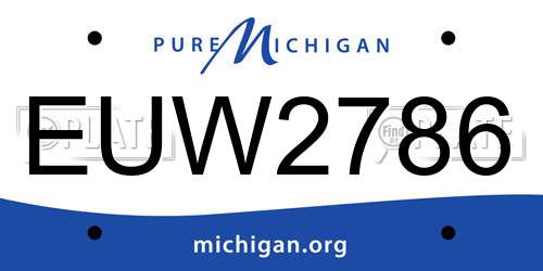 EUW2786 Michigan License Plate