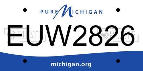 EUW2826 Michigan License Plate