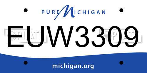 EUW3309 Michigan License Plate