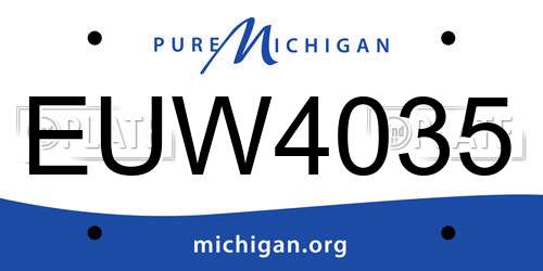 EUW4035 Michigan License Plate