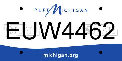 EUW4462 Michigan License Plate