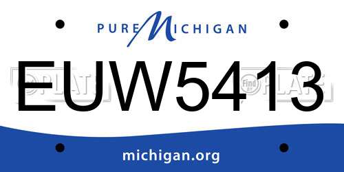EUW5413 Michigan License Plate