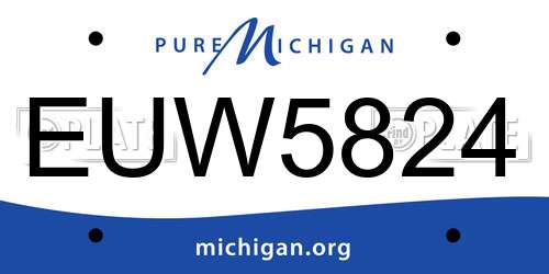 EUW5824 Michigan License Plate