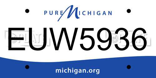 EUW5936 Michigan License Plate