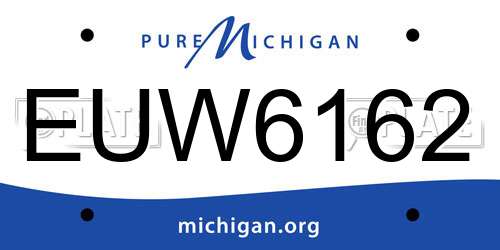 EUW6162 Michigan License Plate